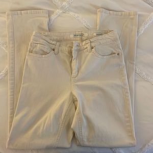 Cream straight leg jeans